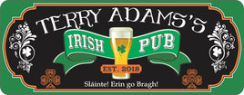 Personalized Irish Pub Bar Sign with Custom Text