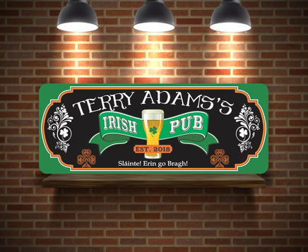 Personalized Irish Pub Bar Sign with Custom Text