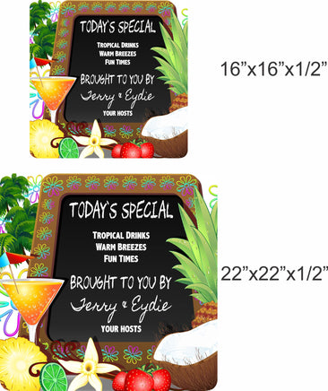 Personalized Today's Special Bar Sign With Tropical Imagery - 2 sizes