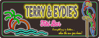 Home Bar Sign With Neon Font And Tropical Theme