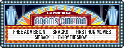 Personalized Home Cinema Sign with Marquee 