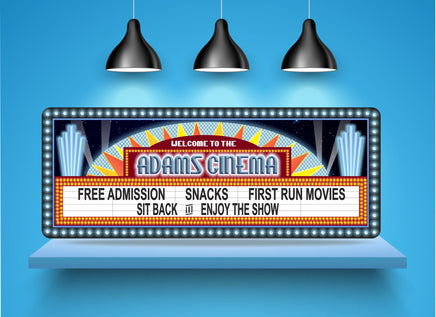 Personalized Home Cinema Sign with Marquee 