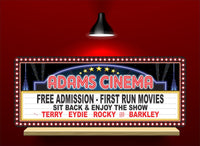 Personalized Home Cinema Sign With Retro Marquee