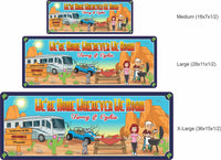 Custom Camping Welcome Sign with RV and Desert Scene - 3 sizes