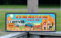 Custom Camping Welcome Sign with RV and Desert Scene