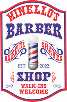 Personalized Barber Shop Sign with Vintage Look