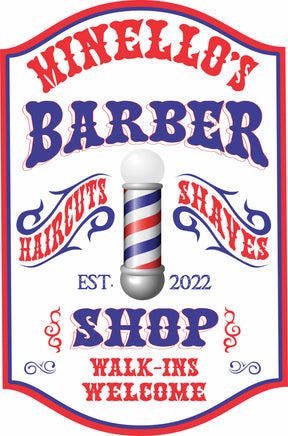 Personalized Barber Shop Sign with Vintage Look