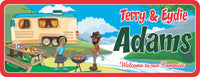 Personalized RV Camping Sign with African-American Couple