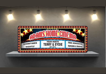 Personalized Cinema Sign Movie Marquee with Stars