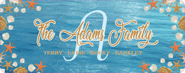 Personalized Beach Family Name Sign with Coastal Style Custom Initial - Seaside Decor