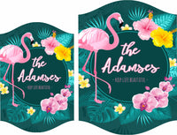 Personalized Flamingo Sign with Tropical Design and Inspirational Quote - 2 Sizes