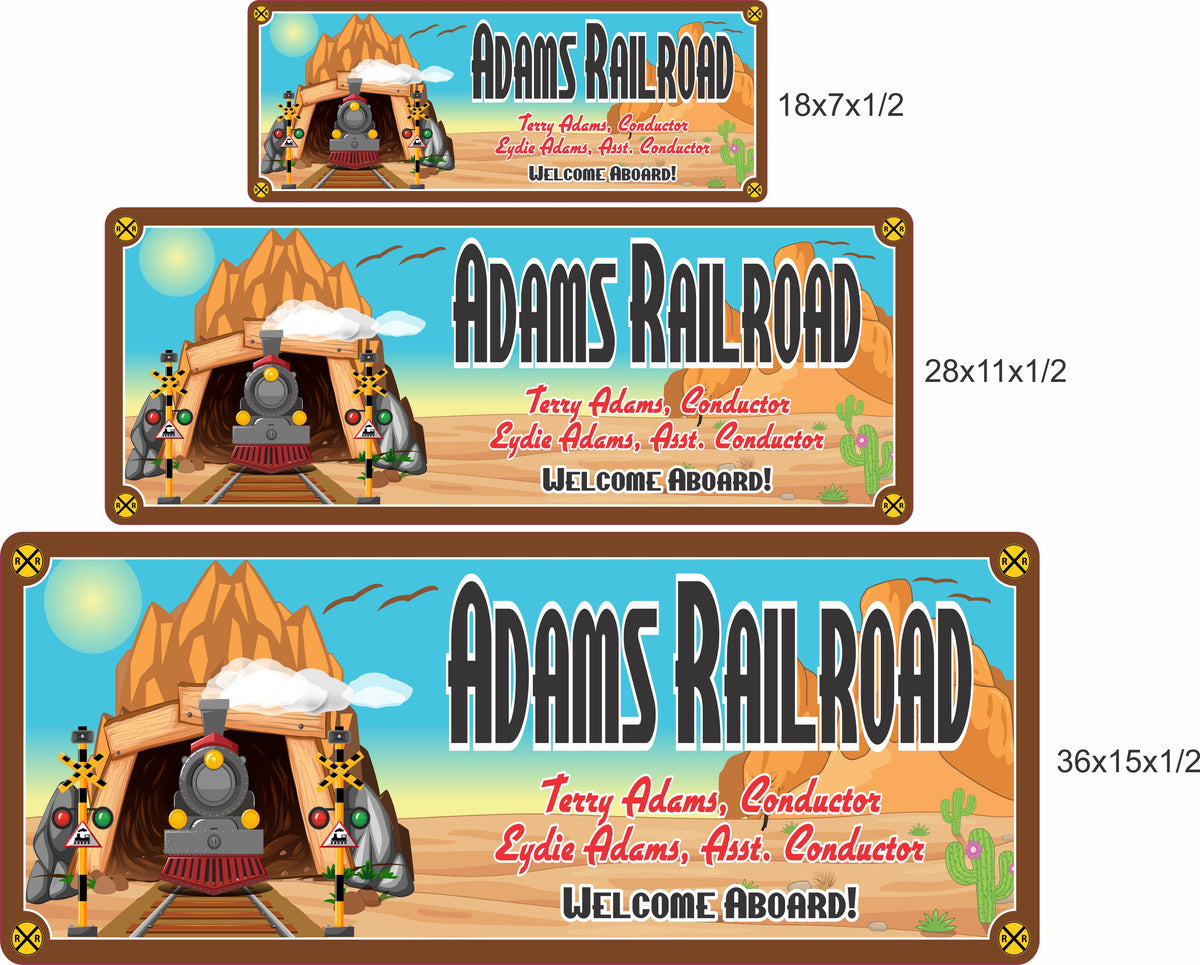 Custom Train Sign: Desert Railroad Tunnel Scene| Fun Sign Factory