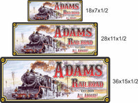 Personalized Train Sign with Vintage Railroad and Steam Locomotive - 3 sizes