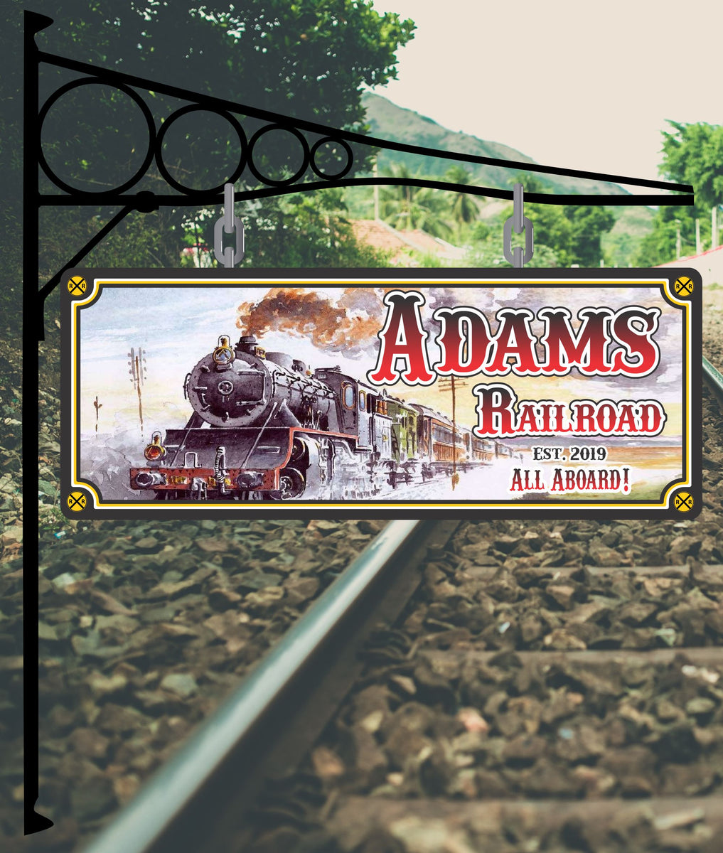 Personalized Train Sign | Railroad Signs| Fun Sign Factory