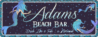 Mermaid Personalized Beach Bar Sign - Coastal Decor