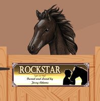 Horse and Boy Silhouette Custom Horse Stall Sig