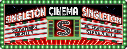 Red and Green Movie Marquee Sign Personalized with Name and Initial