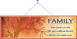 Like Branches on a Tree We Grow in Different Directions Family Quote Sign with Tree in Silhouette