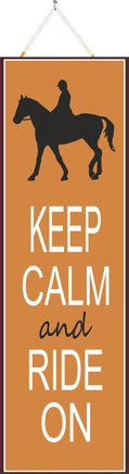 Burnt Orange Keep Calm & Carry On Horse Silhouette Sign