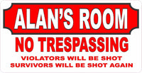 Personalized No Trespassing Warning Sign for Kids Room