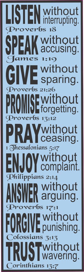 Blue Proverb Sign with Black Text