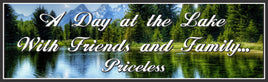 A Day at the Lake Inspirational Sign with Mountains & Forest Scene