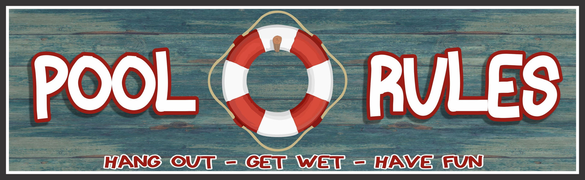 Pool Rules Backyard Décor | Outdoor Sign| Fun Sign Factory