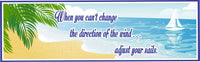 Adjust Your Sails Inspirational Quote Sign with Tropical Beach & Sail Boat