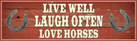 Distressed Wood Inspirational Sign with Horseshoes