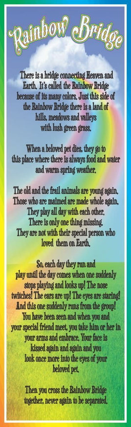 Rainbow Bridge Sympathy Poem Sign