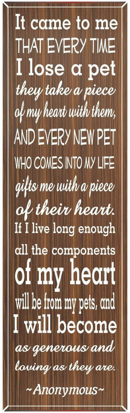 Pet Lovers Quote Sign Faux Wood Background