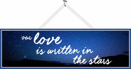 Love Quote Sign With Night Sky And Elegant Font
