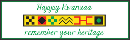 Happy Kwanzaa Sign with Traditional Colors and Symbols