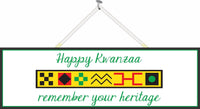 Happy Kwanzaa Sign with Traditional Colors and Symbols