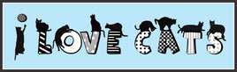 I Love Cats Sign with Black Cats