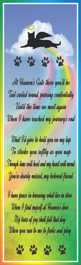 Heaven's Gate Cat Pet Loss Sign with Rainbow