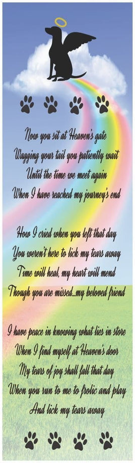 Heaven's Gate Dog Pet Loss Sign with Rainbow