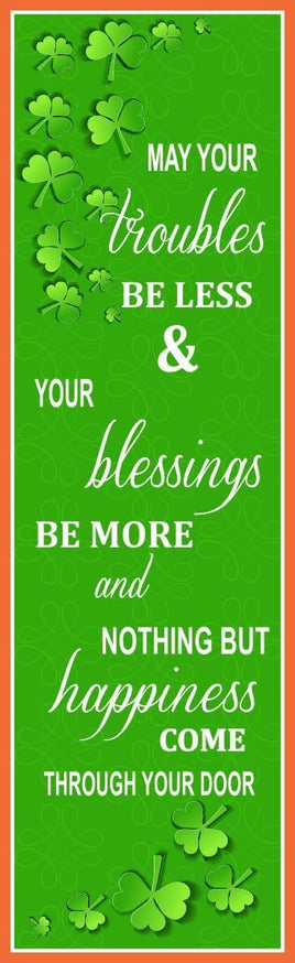 Irish Blessing Sign with Shamrocks and Poem