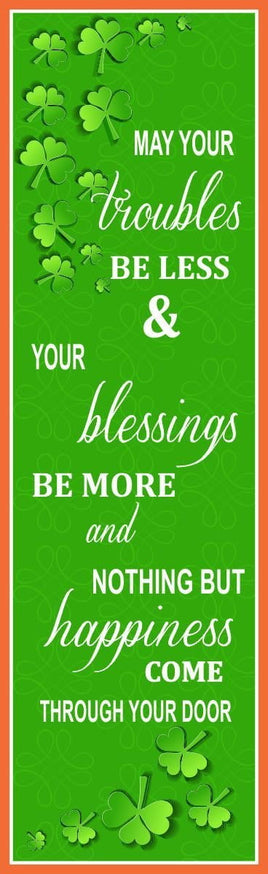 Irish Blessing Sign with Shamrocks and Poem