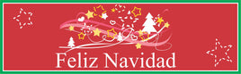 Red Feliz Navidad Sign with Stars