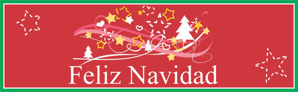 Red Feliz Navidad Sign with Stars