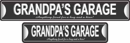 Personalized Grandpa's Garage Street Sign - Custom Décor Accent