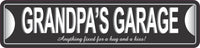 Personalized Grandpa's Garage Street Sign - Custom Décor Accent