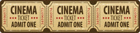 Image of Distressed Aluminum Home Movie Theater Sign with Cinema Ticket Admit One Design