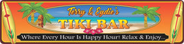 Personalized Novelty Street Sign Tiki Bar Sign with Palm Trees