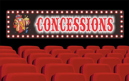 Concessions Cinema Home Theater Sign with Hotdog