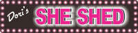 Glam Hot Pink Personalized She Shed Sign with Flashbulb Effect Border