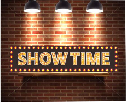 Showtime Movie Theater Sign for Home Cinema with Flashbulb Effect Border