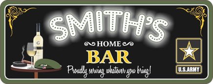 Military Bar Sign with Custom Name on Beret
