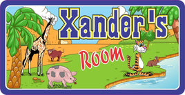 Fun Animals Personalized Kids Room Sign Custom Name Plaque Unique Decorative Wall Art